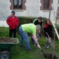 Plantation de l'arbre (Poirier) par Elona et Tara Léona